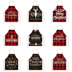Christmas Apron Supplier - Sublimation Custom Long Linen Material Christmas Design