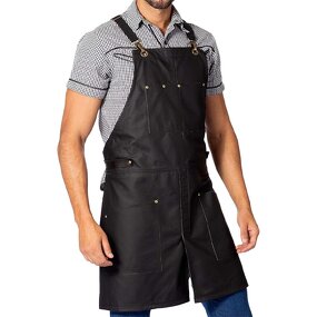 Waterproof Stain Resistant Apron Manufacturer - Black Adjustable Ribbon Catering