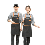Canvas Aprons Factory - Custom Logo for Business Cafe BBQ Bakery Kitchen