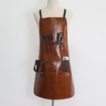 Barbecue Apron Factory - Brown Wholesale Waterproof PU Leather Picnic Multi