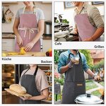Cotton Linen Striped Apron Supplier - Home Cooking Restaurant Kitchen Baked Nail