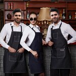 Men Denim Apron Manufacturer - Blue Custom Coffee Adjustable Baking Cooking