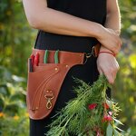 PU Waist Apron Manufacturer - New Brown Adjustable for Gardening Tools Storage
