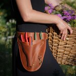PU Waist Apron Manufacturer - New Brown Adjustable for Gardening Tools Storage