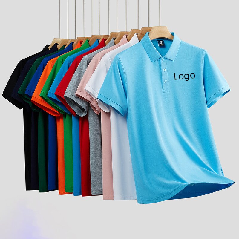Men Polo Shirts Supplier - Custom Logo Lapel Collar Short Sleeve Cotton Blend Business