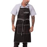 Denim Apron Manufacturer - Adjustable Neck Tool Pockets Tattoo Artist Cafe