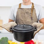 Kitchen Apron Supplier - High Quality Striped with Hanging Towel Sleeveless