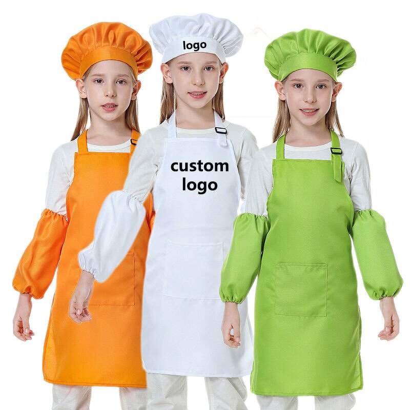 Functional Kids Aprons Supplier - Factory Supply Gingham Kitchen with Chef Hat Set