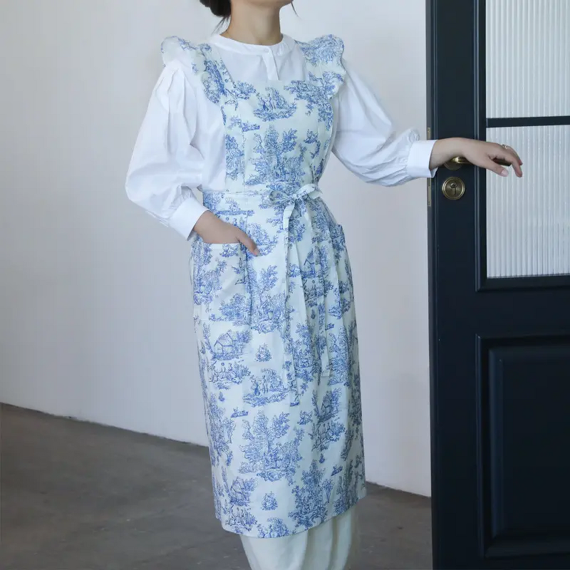 Printed Pattern Apron Factory - Women Custom Logo Digital Cotton Waterproof Florist