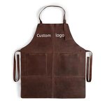 PU Leather Apron Manufacturer - Professional BBQ Woodworking Two Spacious Pockets