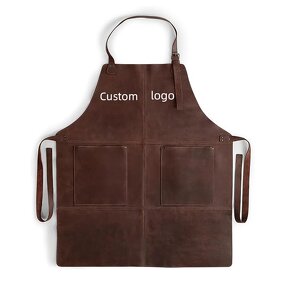 PU Leather Apron Manufacturer - Professional BBQ Woodworking Two Spacious Pockets