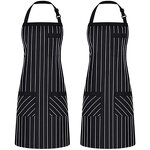 Polyester Cotton Apron Manufacturer - New Striped Adjustable Halter Home Kitchen