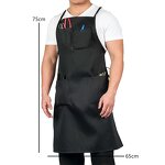 Multi Pocket Salon Apron Supplier - Waterproof Black for Hairdressers Custom Logo