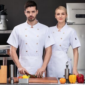 Chef's Top Manufacturer - New Hotel Restaurant Short Sleeved Summer White