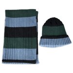Kids Beanie Scarf Set Factory - Winter Rib Knitted Striped With Fleece Lining