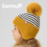 Earflap Beanie Set Factory - Lovely Stripes Knitted Pompom and Scarf Gloves 3Pieces