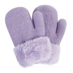 Baby Winter Gloves Factory - Sewingman Sweet Ski Gloves Knitted Mittens With Furry Cuff