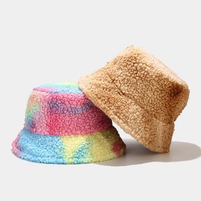 Faux Fur Bucket Hat Factory - Wholesale Tie Dye Rainbow Winter Designer for Women