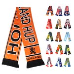 Double Sided Scarf Factory - European National Team Holland Soccer Custom Knit Tassel