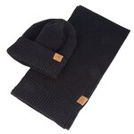 Winter Beanie Set Manufacturer - Wholesale Custom Warm With Fleece Lining Scarf Set