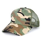 Camo Trucker Cap Factory - Custom Pre-Curved Brim Cotton Snapback Stylish 5-Panel
