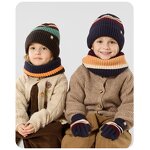 Kids Winter Set Supplier - Unisex Ribbed Stretch Knit Beanie Neckwarmer Gloves