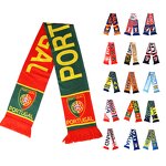 Soccer Club Scarf Manufacturer - Sporty Portugal Acrylic Knit Custom Slogan Double Sided