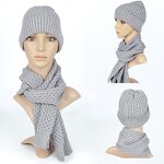 Knitted Child Hat Set Manufacturer - Jacquard Warm Cuffed Hat Scarf Soft Cozy