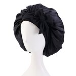 Silky Satin Hair Bonnet Factory - Fashion Women with Elastic Tie Band Night Cap
