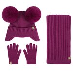 Kids Winter Set Manufacturer - Wholesale Beanie Hat With Pompom Earflap Scarf Gloves