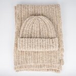 Thermal Beanie Set Supplier - High Quality Boucle Yarn Skull Cap and Soft Scarf