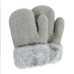Baby Winter Gloves Factory - Sewingman Sweet Ski Gloves Knitted Mittens With Furry Cuff