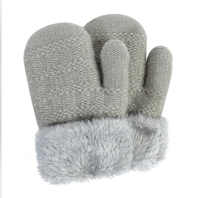 Baby Winter Gloves Factory - Sewingman Sweet Ski Gloves Knitted Mittens With Furry Cuff