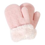 Baby Winter Gloves Factory - Sewingman Sweet Ski Gloves Knitted Mittens With Furry Cuff