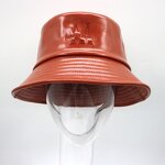 PU Leather Bucket Hat Supplier - OEM/ODM Embroidery Logo Shinny Black Summer Heat