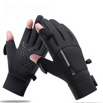 Winter Cycling Gloves Supplier - Custom Warm Two Fingers Touch Screen Windproof Waterproof