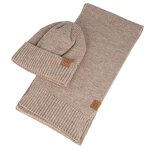 Winter Beanie Set Manufacturer - Wholesale Custom Warm With Fleece Lining Scarf Set