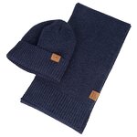 Winter Beanie Set Manufacturer - Wholesale Custom Warm With Fleece Lining Scarf Set
