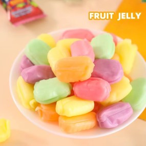 Malaysian Style Fruit Gummy Wedding New Year's Candies Bulk Box Packaging Halal Certified Fruit Jelly Assorted Fruit Chewy Candy