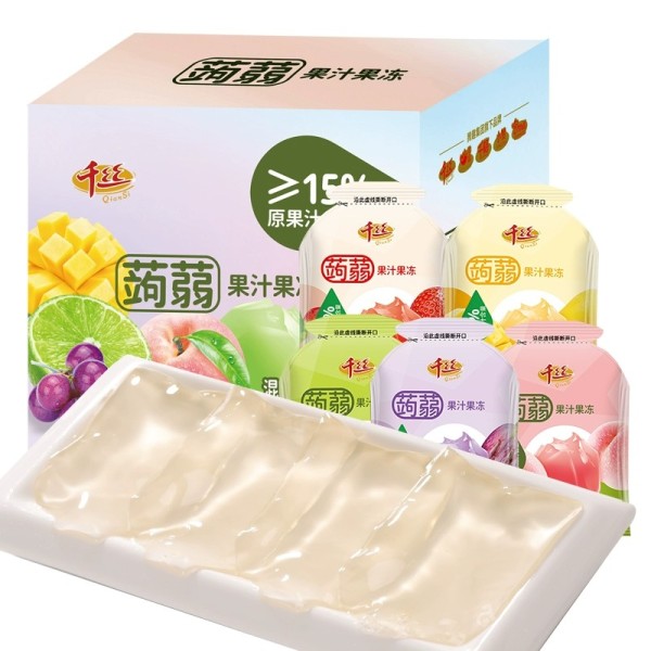 零脂魔芋果汁果冻芒果味水果果冻零食袋包装什锦清真认证的儿童办公室使用