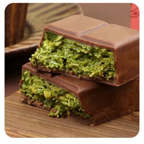 Chocolate Manufacturer Customized Handmade Vegetarian Kataifi Pistachio Paste Dubai Flavour Palmin Chocolate Exotic Halal Snacks