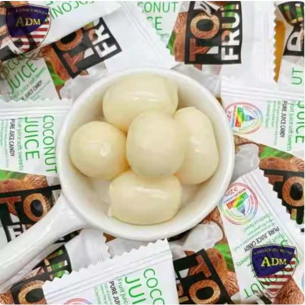 马来风格椰子味软糖婚礼糖果清真认证软糖椰子软糖椰子香软糖
