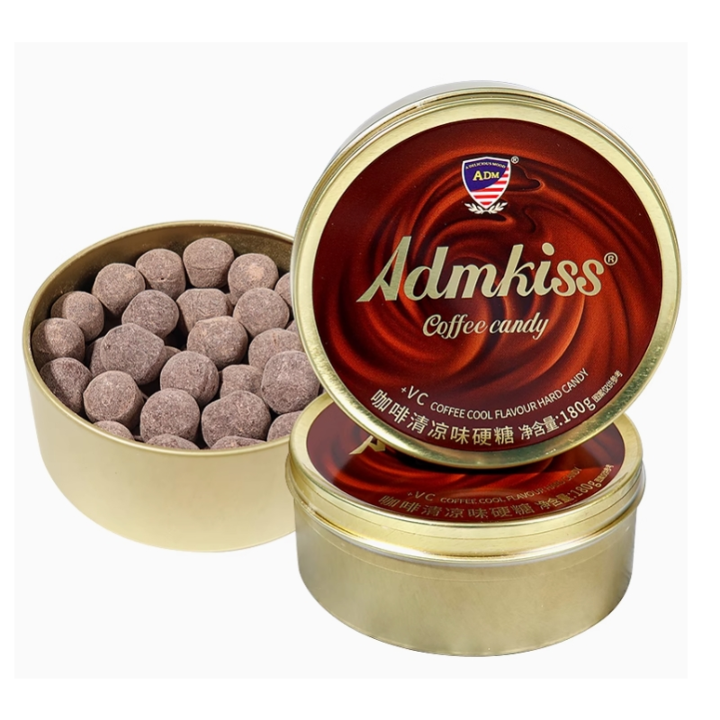 Coffee Flavored Hard Candy with Mint Taste Refreshing Snacks for Office Tin Can Cool Coffee Sweets Canned VC Mint Coffee Candy