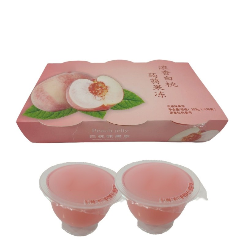 Boxed White Peach and Mango Flavored Jelly Snacks Fruity Cup-Packaged Souvenirs and Wedding Gifts Bulk Gift Boxes Wholesale