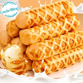 Wholesale Waffle bar 300g Heart-filling Tear Waffle bar Sandwich Nutritious Breakfast Pastry Casual Snacks Waffles Roll