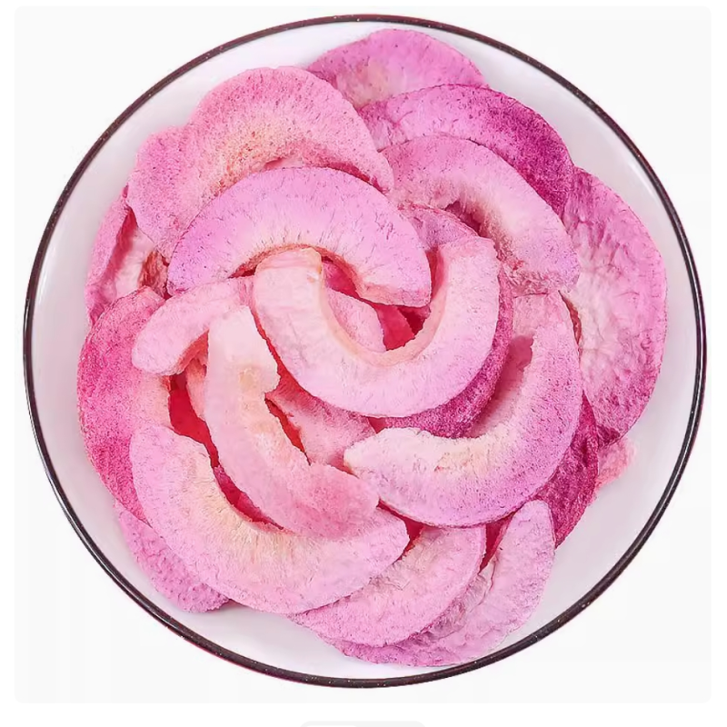 Factory Supply Organic Freeze-Dried Sweet Peach Cubes FD Sliced Honey Peach Freeze Dry Fruit Natural Snack Vacuum Packed in Bulk