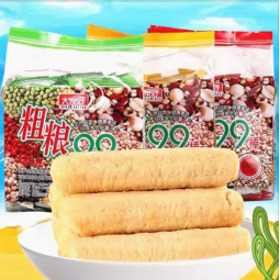 海藻味粗粮能量棒非油炸蔬菜糙米卷膨化三明治蛋糕谷物零食棒