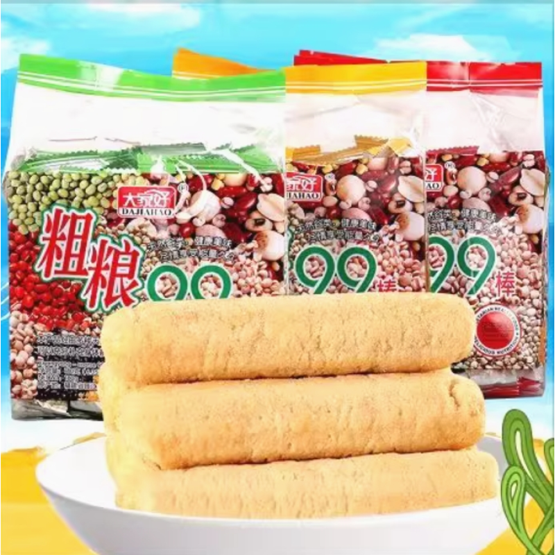 Seaweed Flavor Energy Bar with Coarse Grains Non-Fried Vegetable Brown Rice Roll Puffed Sandwich Cake Grain Snack Stick