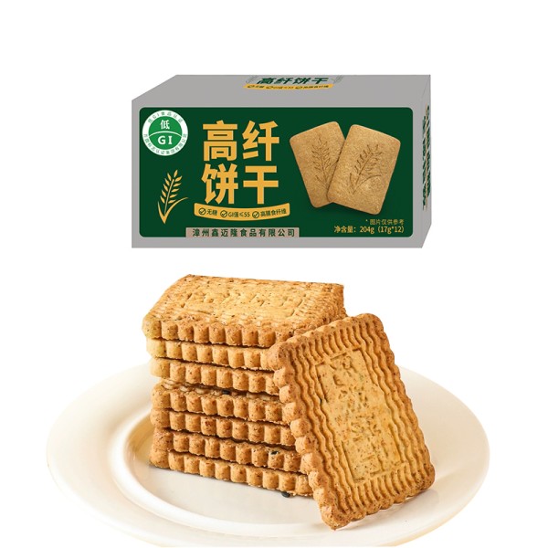 松脆饼干零食食品粗粮饼干批发低GI无糖大麦粗粮饼干