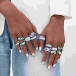 Enamel Ring Factory - Irregular Stacking Heart Rings